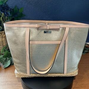 Kate Spade Francis Capri Espadrille Gold Tote